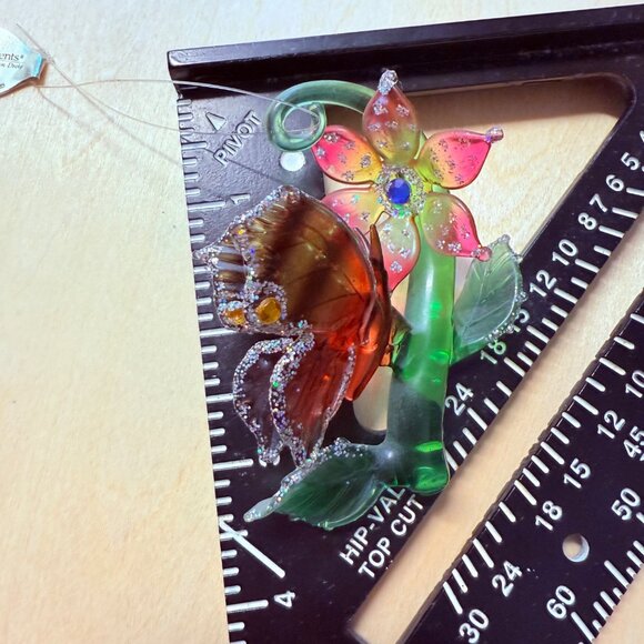 Vintage Ashton Drake Heirloom Butterfly Sunlight and Shadows Glass Ornament - Picture 8 of 16